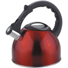 Чайник из нержавеющей стали 2,5л со свистком, красный MAL-042-R