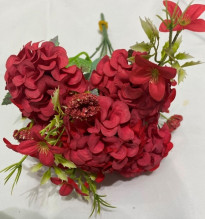 Искусственные цветы "Летнее вдохновение" Гортензия 30см цвет бордовый