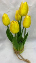 Цветочная композиция "Весенняя рапсодия" 10*26см Тюльпаны желтые