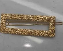 Зажим для волос на блистере "АТЛАНТА", прямоугольник, цвет золото, 6.5*2.5см (пакет с подвесом)