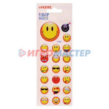 Наклейки, переводки, тату Набор наклеек для творчества &quot;Emoji&quot; 7x17 см, объемные, многоразовые, набор 1 шт, в пластик