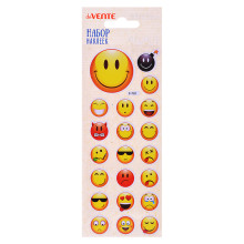 Набор наклеек для творчества &quot;Emoji&quot; 7x17 см, объемные, многоразовые, набор 1 шт, в пластик