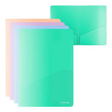 Папка-уголок пластиковая Matt Pastel Bloom, с 2 карманами, A4, непрозрачный, ассорти (в 