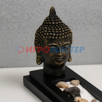 Подставка под благовония "Голова Будды" песок+аромапалочка+камни 29х7х11,5 см