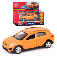Машина металл KIA RIO X 12 см, (двери, багаж, оранжевый) инерц, в коробке