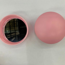 Расческа массажная с зеркалом компактная "МИРА", цвет пудровый, 7*3,3см (PVC коробка)