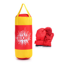Набор для бокса: груша 50см х Ø20см. с перчатками. Цвет красный-желтый,оксфорд, серия &quot;BOOM!&quot;