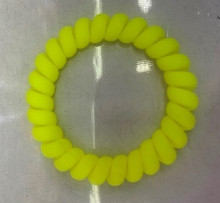Резинки для волос силиконовые 3шт "ЕЖЕВИКА", цвет ярко-желтый, d-5,5см (Подвес Единорог)