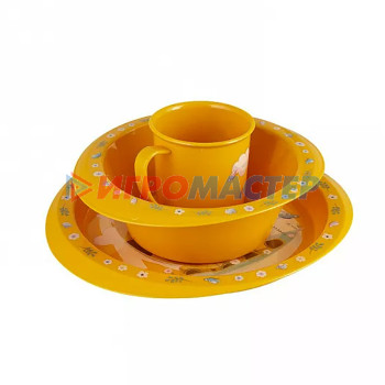 Стульчики для кормления, посуда детская, соски и пустышки Набор детской посуды (2 тарелки + кружка) Giraffix 