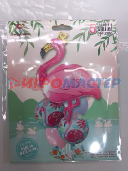 Надувные шары Набор шаров 5 шт "Фламинго"