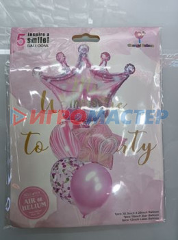 Надувные шары Набор шаров 5 шт "Princess", розовый