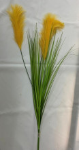 Искусственная трава для декора 90см желтая