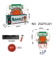 Набор тренировочный для баскетбола ZG270-221: кольцо 28*22 см, сетка, мяч 12 см, насос