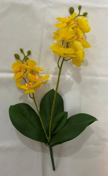 Искусственные цветы Цветок искусственный "Natur" 55см Орхидея желтая