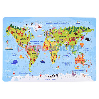 Обучающие игры для малышей и дошкольников Пазл планшетный &quot;Карта мира&quot;