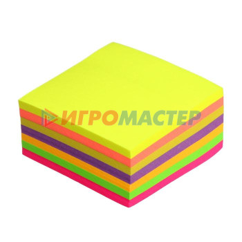 Блок с липким краем 51 мм х 51 мм, 250 листов, 7 цветов пастельные+флуоресцентные