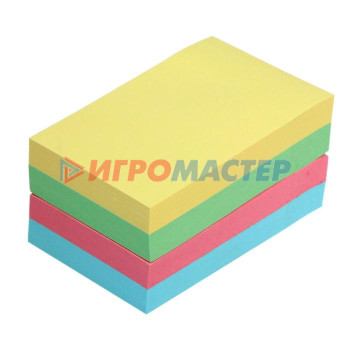 Блоки для записей с клеевым краем Блок с липким краем 51 мм х 76 мм, 400 листов, пастель, 4 цвета