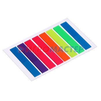 Блок-закладка с липким краем 8 мм х 45 мм, пластик, 8 цветов по 20 листов, флуоресцентный