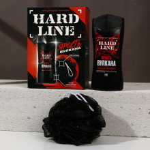 HARD LINE, набор "Ярость вулкана", гель для душа, 250 мл и мочалка для тела
