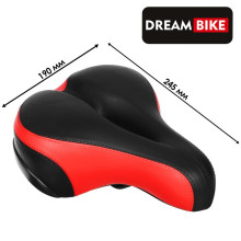 Седло Dream Bike комфорт, цвет красный