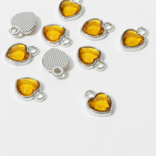 Концевик-подвеска "Сердечко" 1,7*1,3*0,2см, (набор 10шт), цвет золотой в серебре