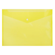 Папка-конверт на кнопке &quot;Attomex&quot; A4 (325x235мм) 150 мкм, непрозрачная желтая