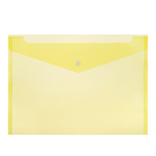 Папка-конверт на кнопке &quot;Attomex&quot; A4 (325x235 мм) 150 мкм, полупрозрачная желтая