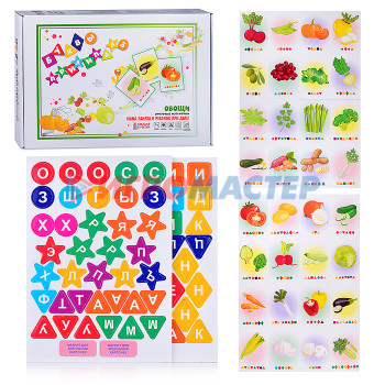 Обучающие игры для малышей и дошкольников Магнитный набор &quot;Буквы прилипалы. Овощи&quot; 