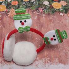 Наушники меховые "Новогодняя сказка - Снеговик", 1 цвет