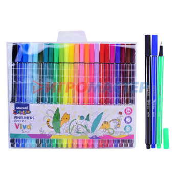 Ручки капиллярные и линеры Набор линеров VIVO LINE , 24 цвета  , 0,4 мм, ПВХ-упаковка с европодвесом