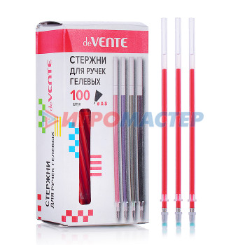 Ручки гелевые Стержень для ручек гелевых d=0,5 мм, 130 мм, с защитным колпачком, красный