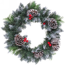 Венок хвойный новогодний "Рождественский лес" 50 см, леска+ПВХ (SQ2102-50)