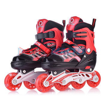 Ролики, скейтборды Роликовые коньки U001750Y раздвижные, PU колёса со светом, размер M, красные, в сумке