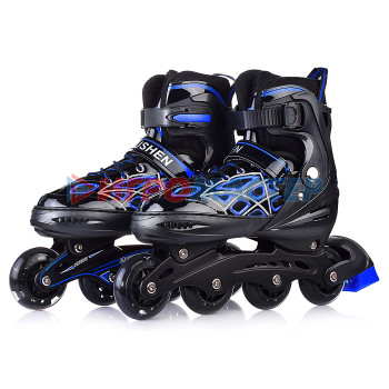 Ролики, скейтборды Роликовые коньки U001761Y раздвижные, PU колёса, размер L, черно-синие, в сумке