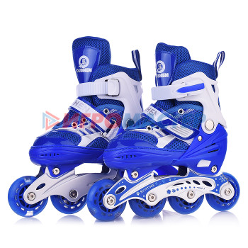 Ролики, скейтборды Роликовые коньки U001749Y раздвижные, PU колёса со светом, размер S, синие, в сумке
