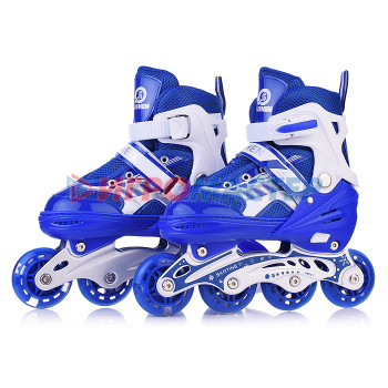 Ролики, скейтборды Роликовые коньки U001750Y раздвижные, PU колёса со светом, размер M, синие, в сумке