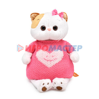 Мягкая игрушка Кошка Ли-Ли в вязаном платье с сердцем