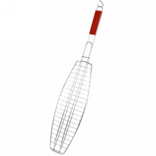 Решетка-гриль для рыбы 15*34 см (длина с ручкой 63 см)