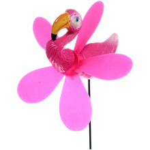 Фигура на спице "Розовый фламинго" 14*40см ветрячок для отпугивания птиц