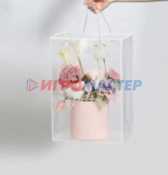 Пакеты бумажные и полиэтиленовые Пакет для цветов и подарков "Лофт" 30*20*15 см, белый