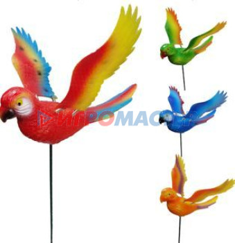 Фигуры на спице Фигура на спице "Попугай" 60 см (фигура 17*22 см) для отпугивания птиц, микс