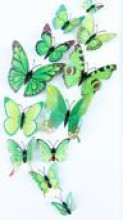 Набор для декора "Волшебные бабочки" 12 шт, Зеленый