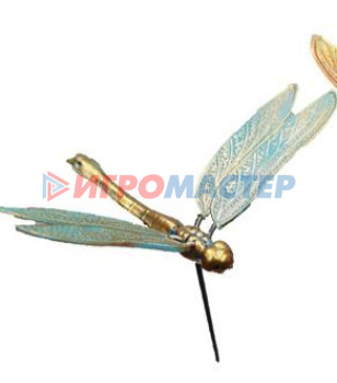 Фигуры на спице Фигура на спице "Волшебная стрекоза" 60 см, Золото с голубым переливом