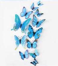 Набор для декора "Волшебные бабочки" 12 шт, Голубой