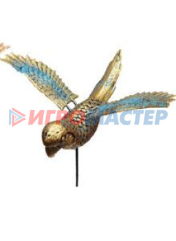Фигуры на спице Фигура на спице "Птичка Флавио" 60 см, Золото с голубым переливом