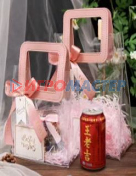 Пакеты бумажные и полиэтиленовые Пакет для цветов и подарков "Изящная фигура" 18*10*20 см, розовый