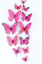 Набор для декора "Волшебные бабочки" 12 шт, Розовый