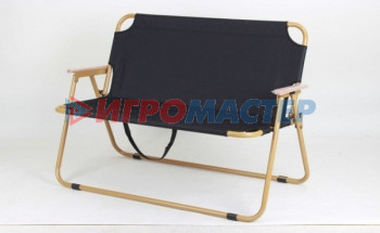 Стулья и кресла Кресло складное 2-местное с подлокотниками до 160 кг, 113*46*75 см, цвет: чёрный, каркас алюминий, Турист Мастер