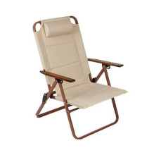 Кресло складное c подлокотниками до 120 кг DC-6018, 59*52*88 см, цвет: бежевый, каркас алюмииний, Турист Мастер