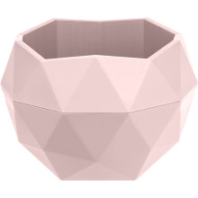 Кашпо для цветов пластиковое 0,45л d-12,3см "Топаз" Бежево-розовый